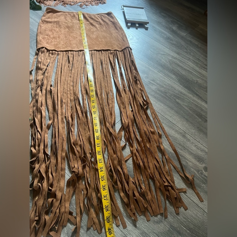 Bear Dance & HYFVE Cognac Fringe Skirt Wrap Top & Bandeau Top Rave Bundle Size L - Picture 13 of 16